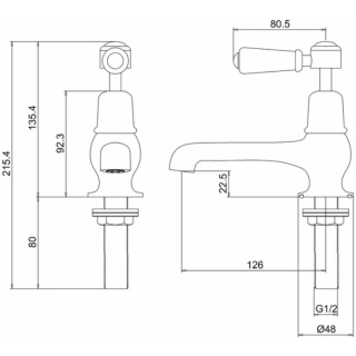 Burlington Kensington Basin Tap 5''